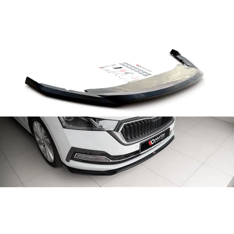 Tuning Maxton Front Splitter V 2 Skoda Octavia Mk4 Gloss Black MAXTON