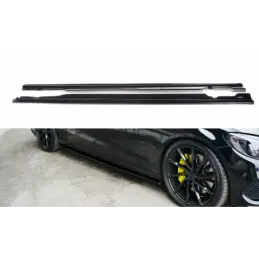 Maxton SIDE SKIRTS DIFFUSERS MERCEDES- BENZ C43 AMG W205 Gloss Black, W205