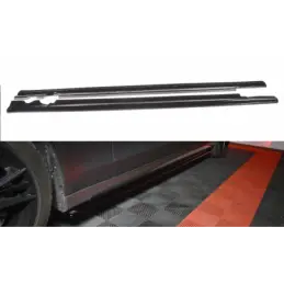 Maxton SIDE SKIRTS DIFFUSERS MERCEDES- BENZ C-CLASS W205 COUPE AMG-LINE Gloss Black, W205