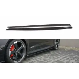 Maxton Side Skirts Diffusers Audi RS3 8V FL Sportback Gloss Black, A3/S3/RS3 8V