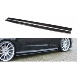 Maxton Side Skirts Diffusers Audi S3 / A3 S-Line 8V / 8V FL Hatchback Gloss Black, A3/S3/RS3 8V