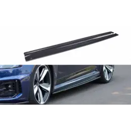 Maxton Side Skirts Diffusers Audi RS4 B9 Gloss Black, A4 B9