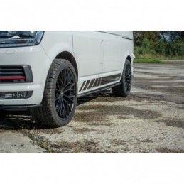 Maxton Side skirts Diffusers Volkswagen T6 Gloss Black, T6