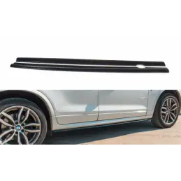 Maxton SIDE SKIRTS DIFFUSERS for BMW X3 F25 M-Pack Facelift Gloss Black, X3 F25