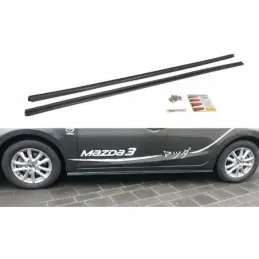 Maxton SIDE SKIRTS DIFFUSERS Mazda 3 BN (Mk3) Facelift Gloss Black, Mazda 3