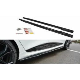 Maxton SIDE SKIRTS DIFFUSERS RENAULT CLIO MK4 RS Gloss Black, Clio IV