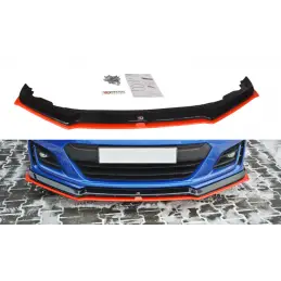 Maxton FRONT SPLITTER V.5 SUBARU BRZ FACELIFT Gloss Black + Red, MAXTON DESIGN