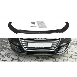 Maxton Front Splitter V.2 Audi S3 / A3 S-Line 8V FL Sedan Gloss Black, A3/S3/RS3 8V