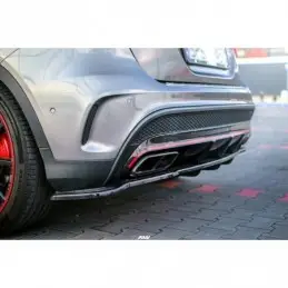 Maxton CENTRAL REAR SPLITTER (WITH VERTICAL BARS) MERCEDES-BENZ GLA 45 AMG SUV (X156) PREFACE Gloss Black, GLA X156