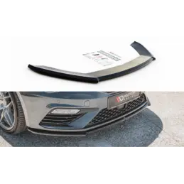 Maxton Front Splitter V.4 Seat Leon Cupra / FR Mk3 FL Gloss Black, Leon Mk3 FR