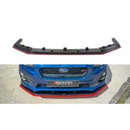 Maxton FRONT SPLITTER V.4 SUBARU WRX STI Gloss Black + Red, MAXTON DESIGN