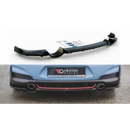 Maxton Central Rear Splitter (with vertical bars) Hyundai I30 N Mk3 Hatchback Gloss Black, Hyundai