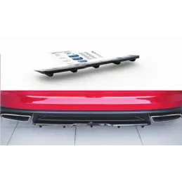 Maxton Central Rear Splitter (with vertical bars) Skoda Kodiaq RS Gloss Black, SKODA