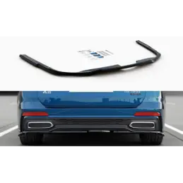 Maxton Central Rear Splitter Audi A6 S-Line Avant C8 Gloss Black, A6/S6/RS6 C8