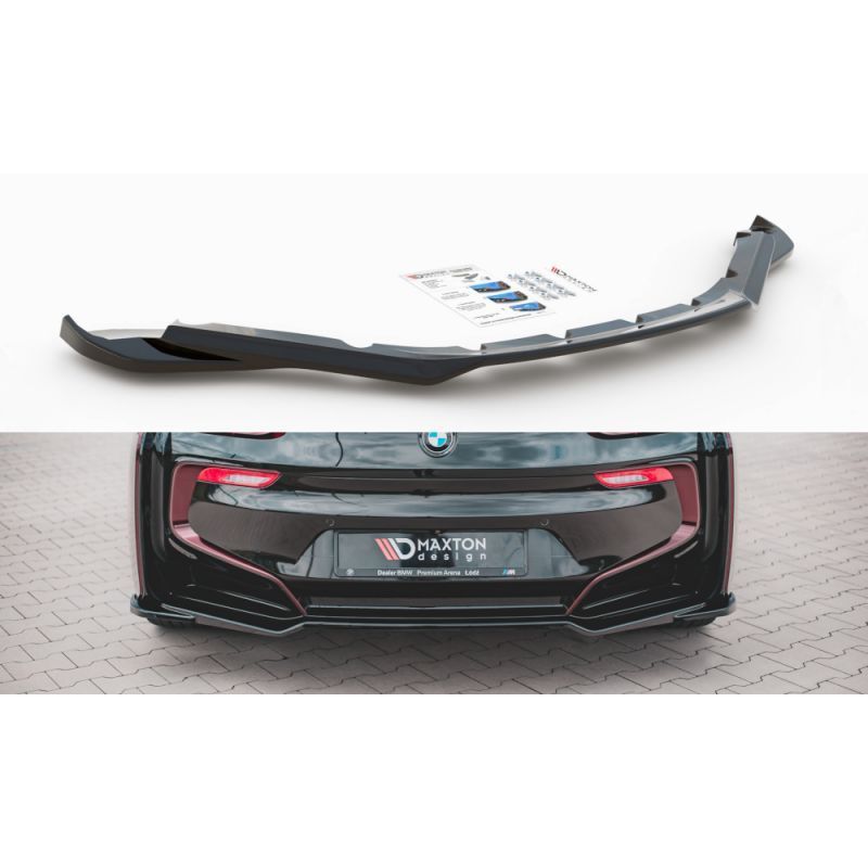 Maxton Central Rear Splitter BMW i8 Gloss Black, I8