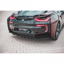 Maxton Central Rear Splitter (with vertical bars) BMW i8 Gloss Black, I8