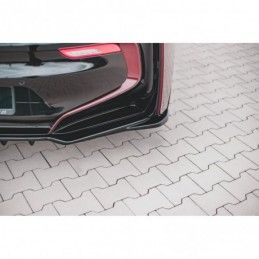 Maxton Central Rear Splitter (with vertical bars) BMW i8 Gloss Black, I8