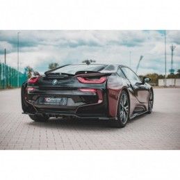 Maxton Central Rear Splitter (with vertical bars) BMW i8 Gloss Black, I8