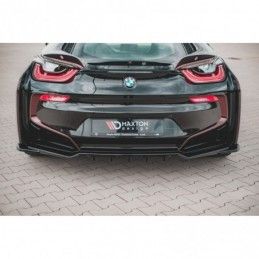 Maxton Central Rear Splitter (with vertical bars) BMW i8 Gloss Black, I8