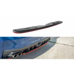 Maxton CENTRAL REAR SPLITTER V.2 SUBARU WRX STI RED + GLOSS BLACK, MAXTON DESIGN