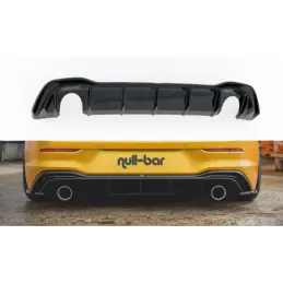 Maxton Rear Valance (GTI LOOK) with Exhaust VW Golf 8 Gloss Black, Golf 8