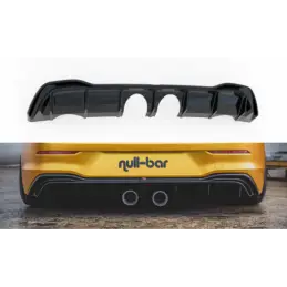 Maxton Rear Valance (R32 LOOK) with Exhaust VW Golf 8 Gloss Black, Golf 8