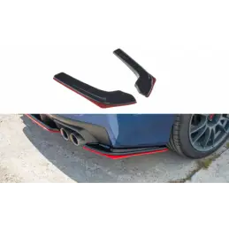 Maxton REAR SIDE SPLITTERS V.2 SUBARU WRX STI Gloss Black + Red, MAXTON DESIGN