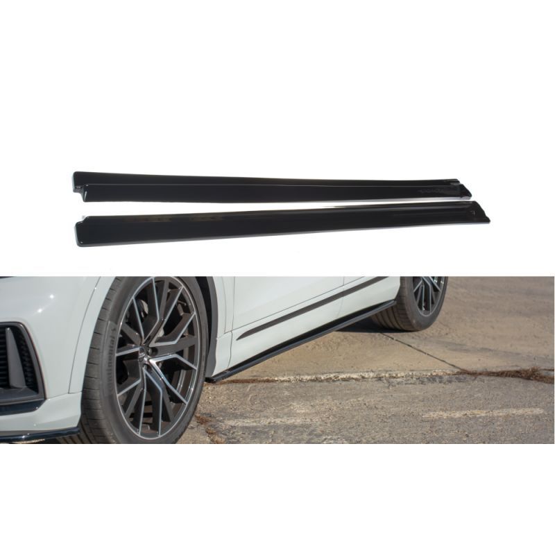 Maxton Side skirts Diffusers Audi Q8 S-line Gloss Black, Q8