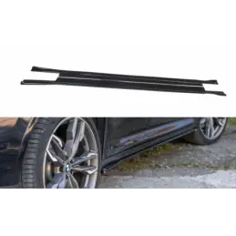 Maxton Side skirts Diffusers for BMW X4 M-Pack G02 Gloss Black, X4 G02