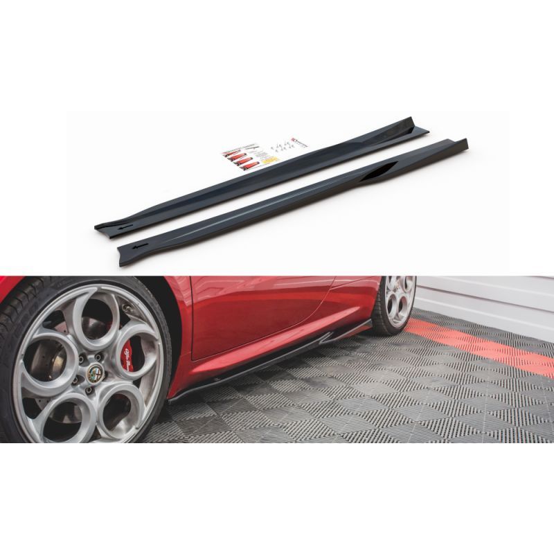 Maxton Side Skirts Diffusers Alfa Romeo 4C Gloss Black, 4C