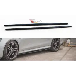 Maxton Side Skirts Diffusers Mercedes-Benz E63 AMG Estate/Sedan S213/W213 Gloss Black, MERCEDES