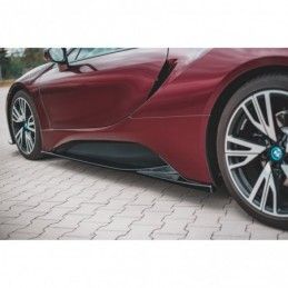 Maxton Side Skirts Diffusers BMW i8 Gloss Black, I8