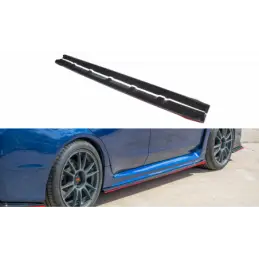 Maxton SIDE SKIRTS DIFFUSERS V.2 SUBARU WRX STI Gloss Black + Red, MAXTON DESIGN