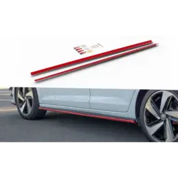 Maxton SIDE SKIRTS DIFFUSERS VW POLO MK6 GTI RED, MERCEDES