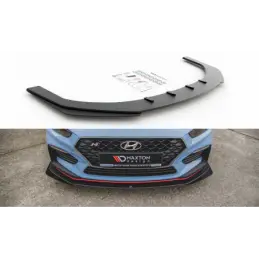 Maxton Racing Durability Front Splitter + Flaps Hyundai I30 N Mk3 Hatchback / Fastback Black + Gloss Flaps , Hyundai