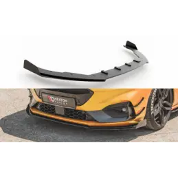 Maxton Racing Durability Front Splitter + Flaps Ford Focus ST / ST-Line Mk4 Black-Red + Gloss Flaps, FORD