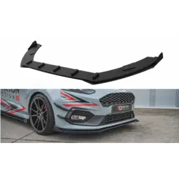 Maxton Racing Durability Front Splitter + Flaps Ford Fiesta Mk8 ST / ST-Line Black-Red + Gloss Flaps, FORD