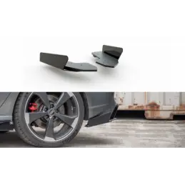 Maxton Racing Durability Rear Side Splitters + Flaps Audi RS3 8V Sportback Black + Gloss Flaps , A3/S3/RS3 8V