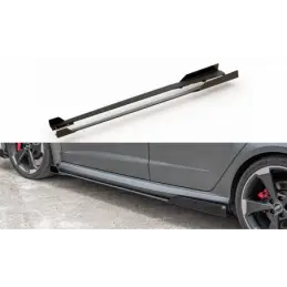 Maxton Racing Durability Side Skirts Diffusers + Flaps Audi RS3 8V Sportback Black + Gloss Flaps , A3/S3/RS3 8V