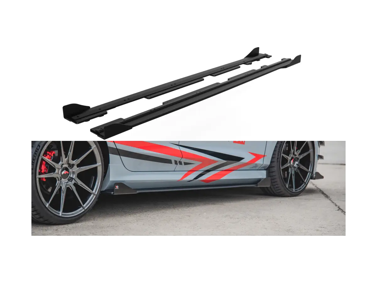 Racing Durability Side Skirts Diffusers Ford Fiesta Mk8 ST / ST-Line -  Black Black, Spoilering \ Maxton Design \ Ford \ Fiesta ST \ Mk8