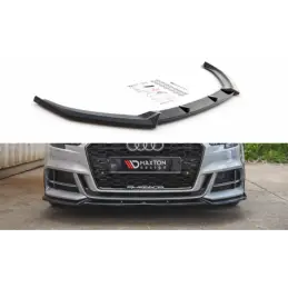 Maxton Front Splitter V.3 Audi S3 / A3 S-Line 8V FL Sedan Gloss Black, A3/S3/RS3 8V