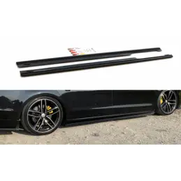 Maxton Side Skirts Diffusers Audi A8 Long D4 Gloss Black, A8/S8 D4