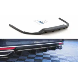 Maxton Central Rear Splitter (with vertical bars) Volkswagen Passat B8 Gloss Black, MAXTON DESIGN