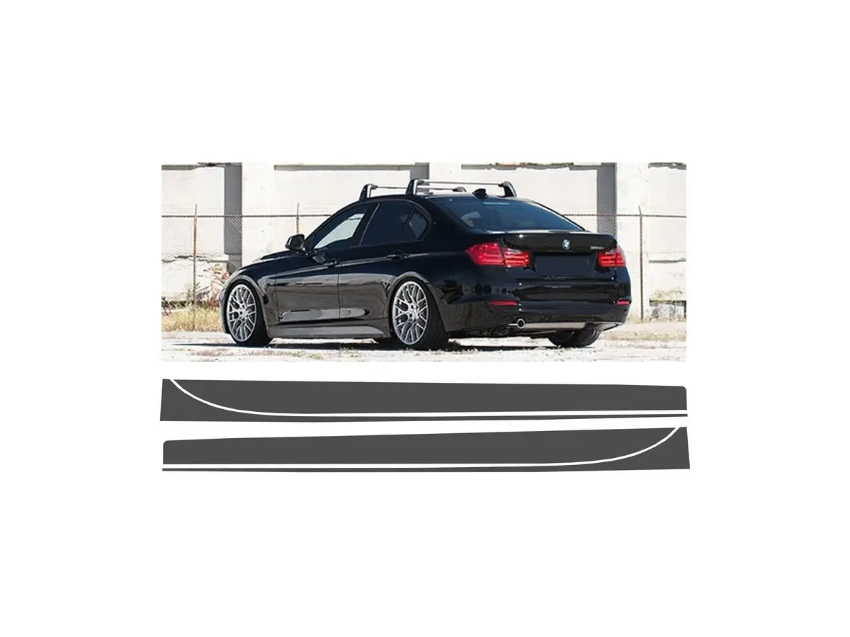 Adesivi laterali in vinile Dark Grey BMW Serie 3 F30 F31 (2011 +) M-Performance  Design