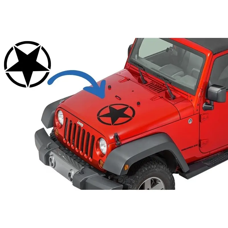 Sticker Star Universal suitable for Jeep Wrangler JK Truck or Other Cars  Black 