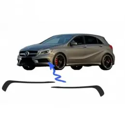 Front Bumper Splitters Fins Brows Aero suitable for MERCEDES A-class W176 (2012-08.2015) A45 Design, Classe A W176