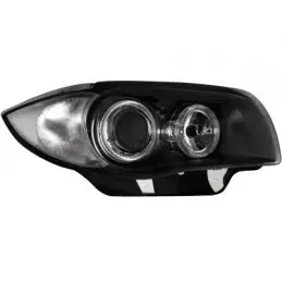 Headlights Angel Eyes suitable for BMW 1 Series E87 E81 E82 E88 (2004-2011) 2 Halo Rims Black, Eclairage Bmw