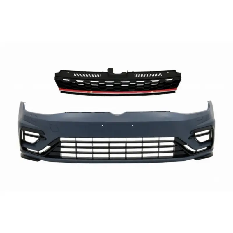 Front Bumper with Central Badgeless Grille suitable for VW Golf 7.5 VII  Facelift (2017-up) R GTI Design
