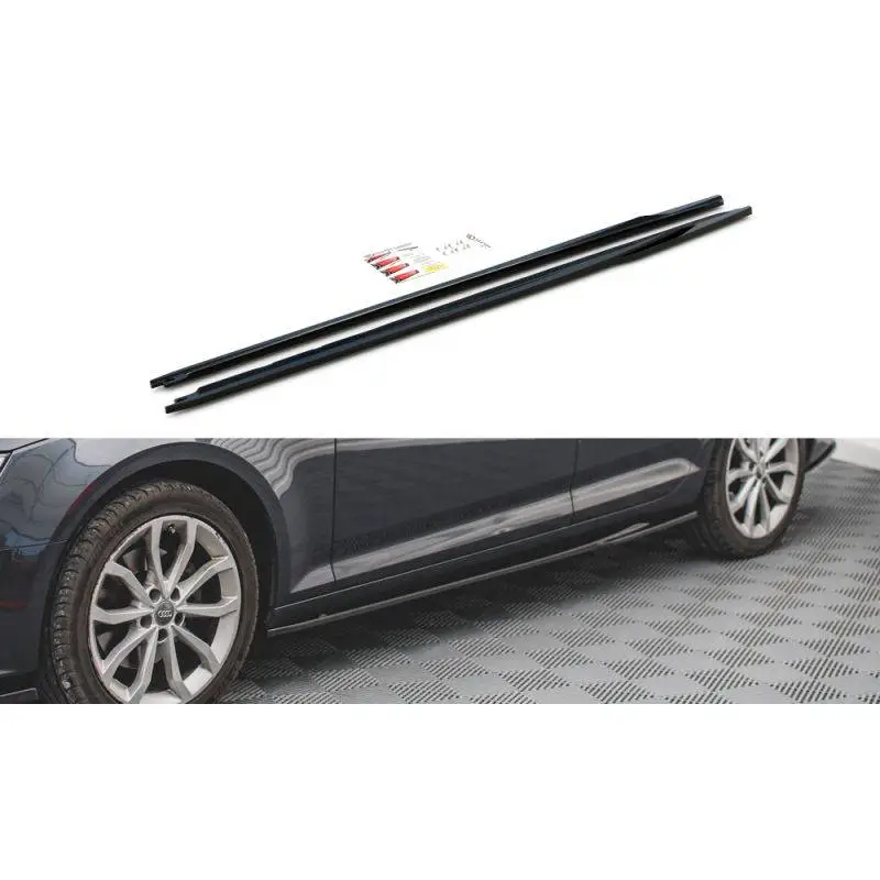 Tuning Maxton Side Skirts Diffusers Audi A4 Avant B9 Gloss Black MAXTON  DESIGN