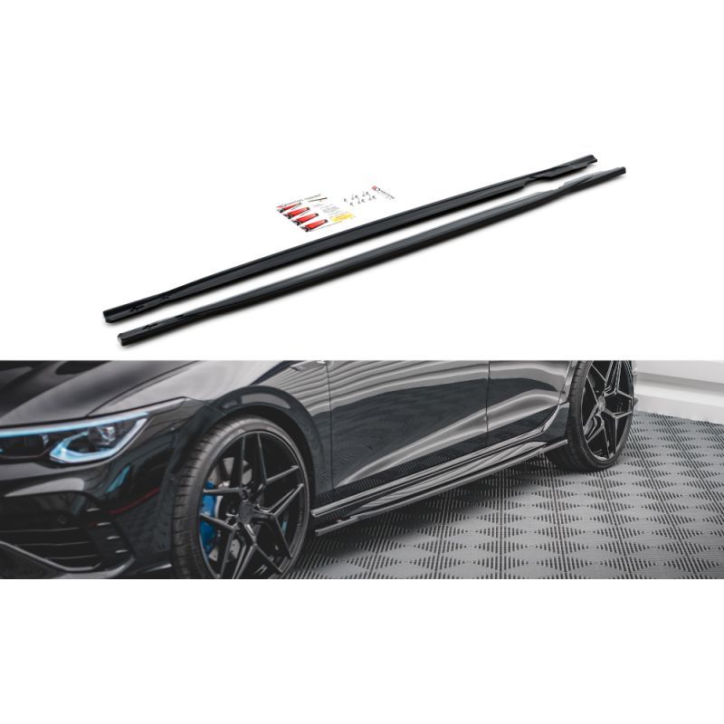 Maxton Side Skirts Diffusers V.1 Volkswagen Golf R Mk8 Gloss Black, Nouveaux produits maxton-design